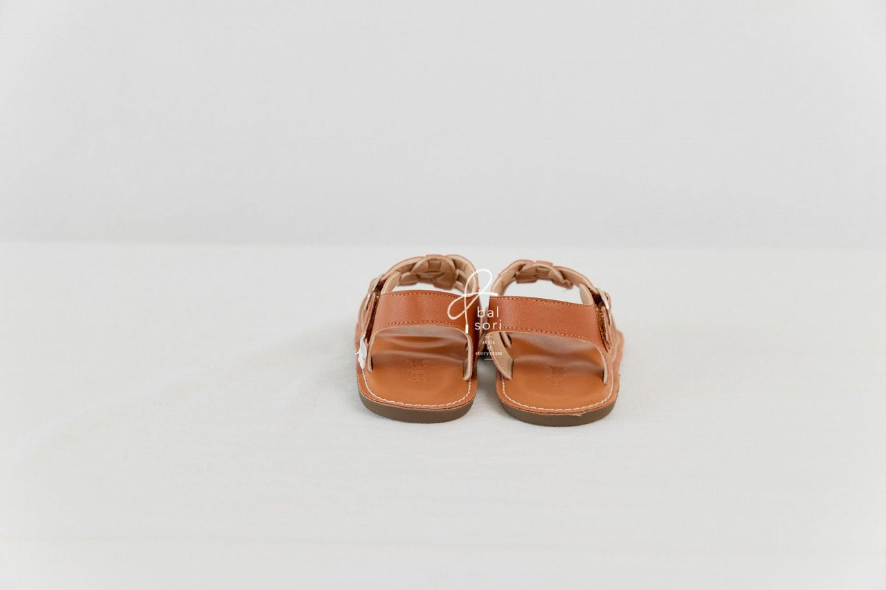 BB374 Tongki Sandals Korean infant shoes in brown made in Korea