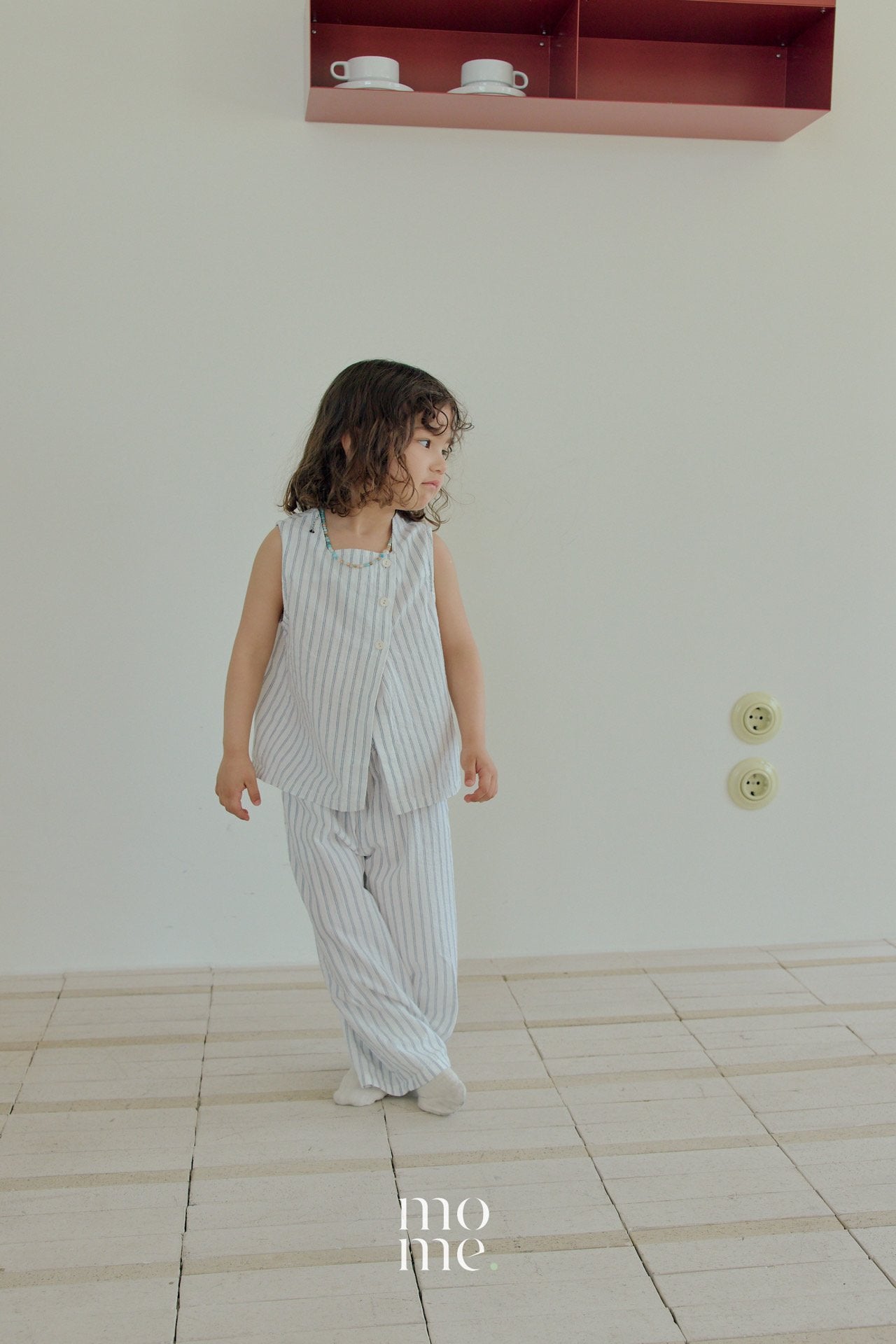 Line Blouse Korean toddler blouse in mint stripe made in Korea