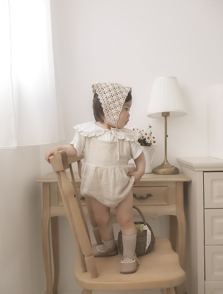 Buzz Bodysuit Korean infant bodysuit in beige made in Korea