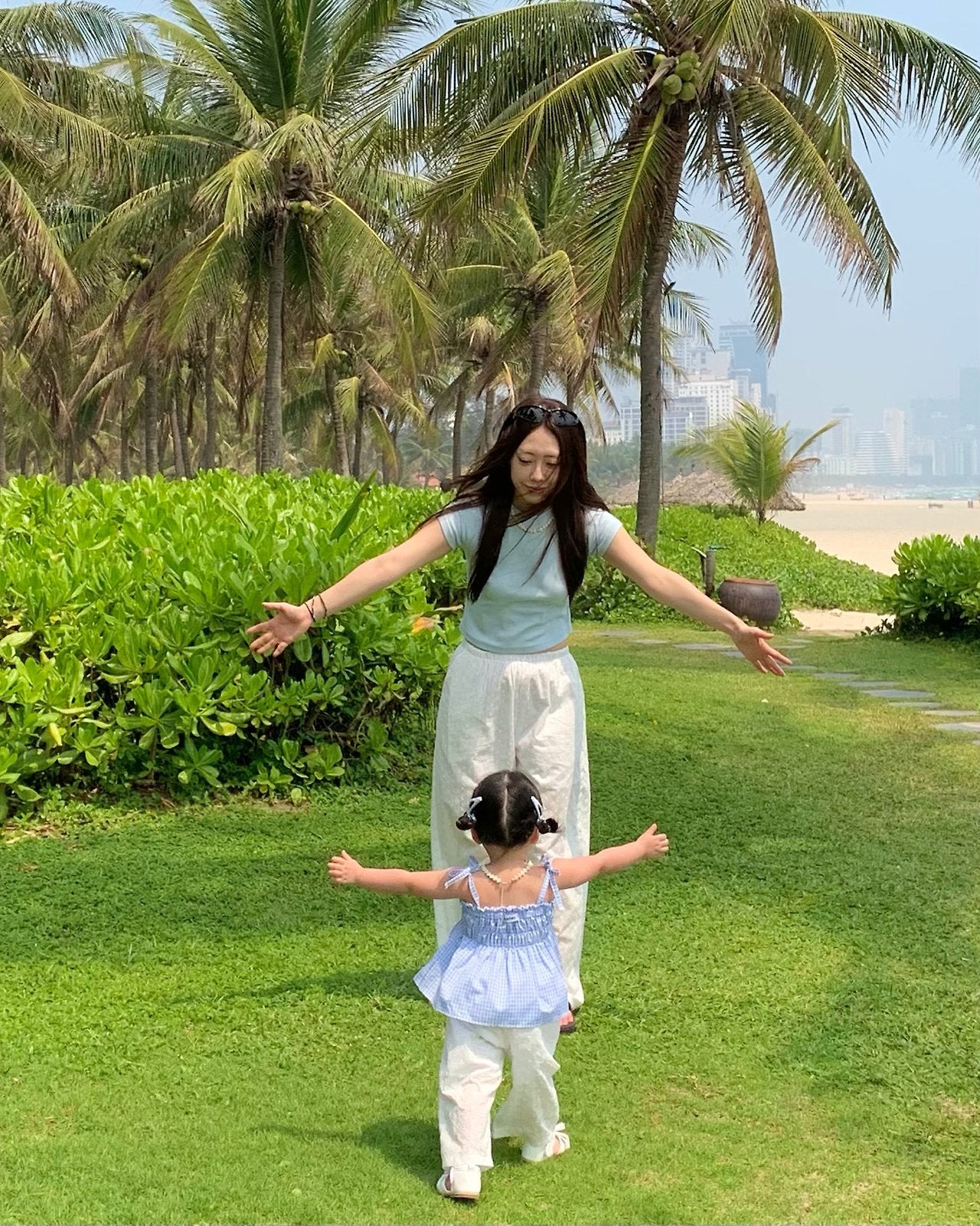 Eyelet Pants Korean toddler pants in white made in Korea