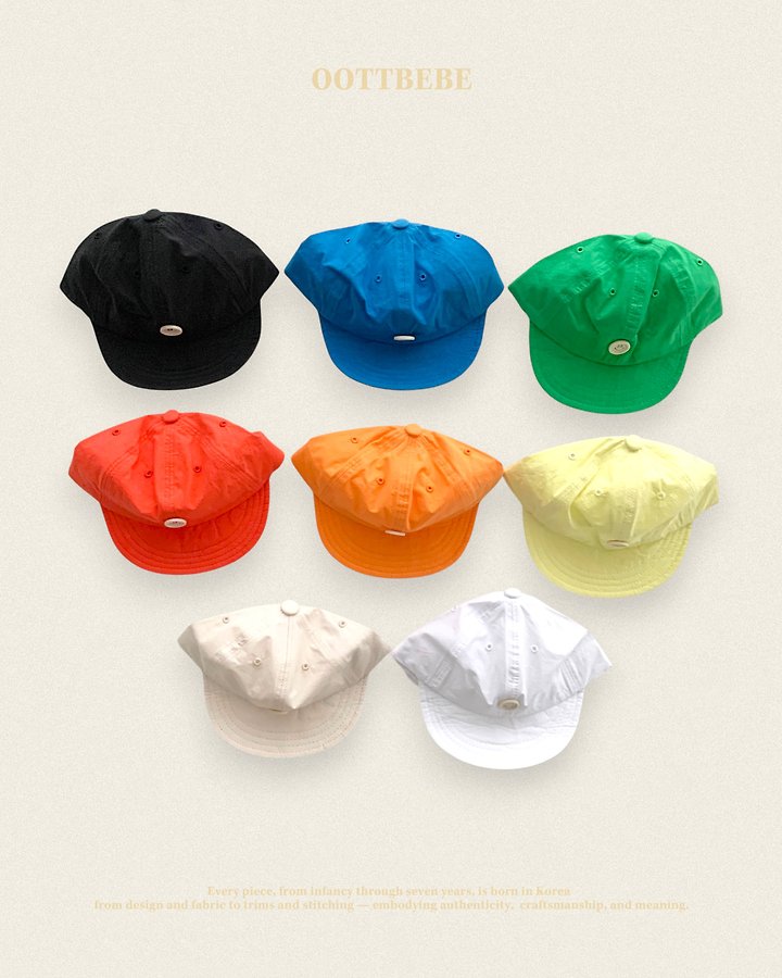 Button Ball Cap Korean infant accessory in black made in Korea