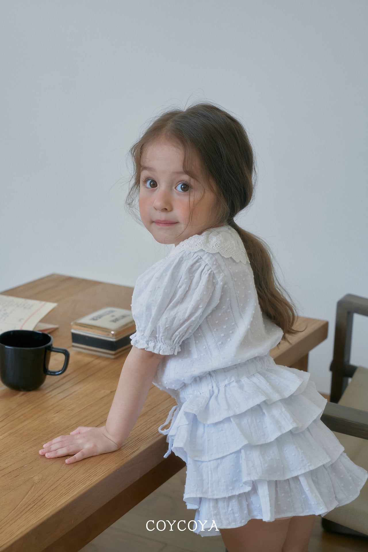 Tiered Pants Korean toddler pants in ivory made in Korea