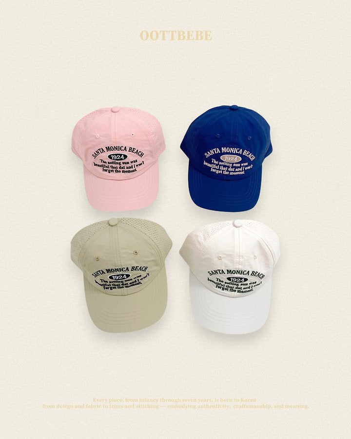 Santa Monica Ball Cap Korean infant accessory in ivory made in Korea
