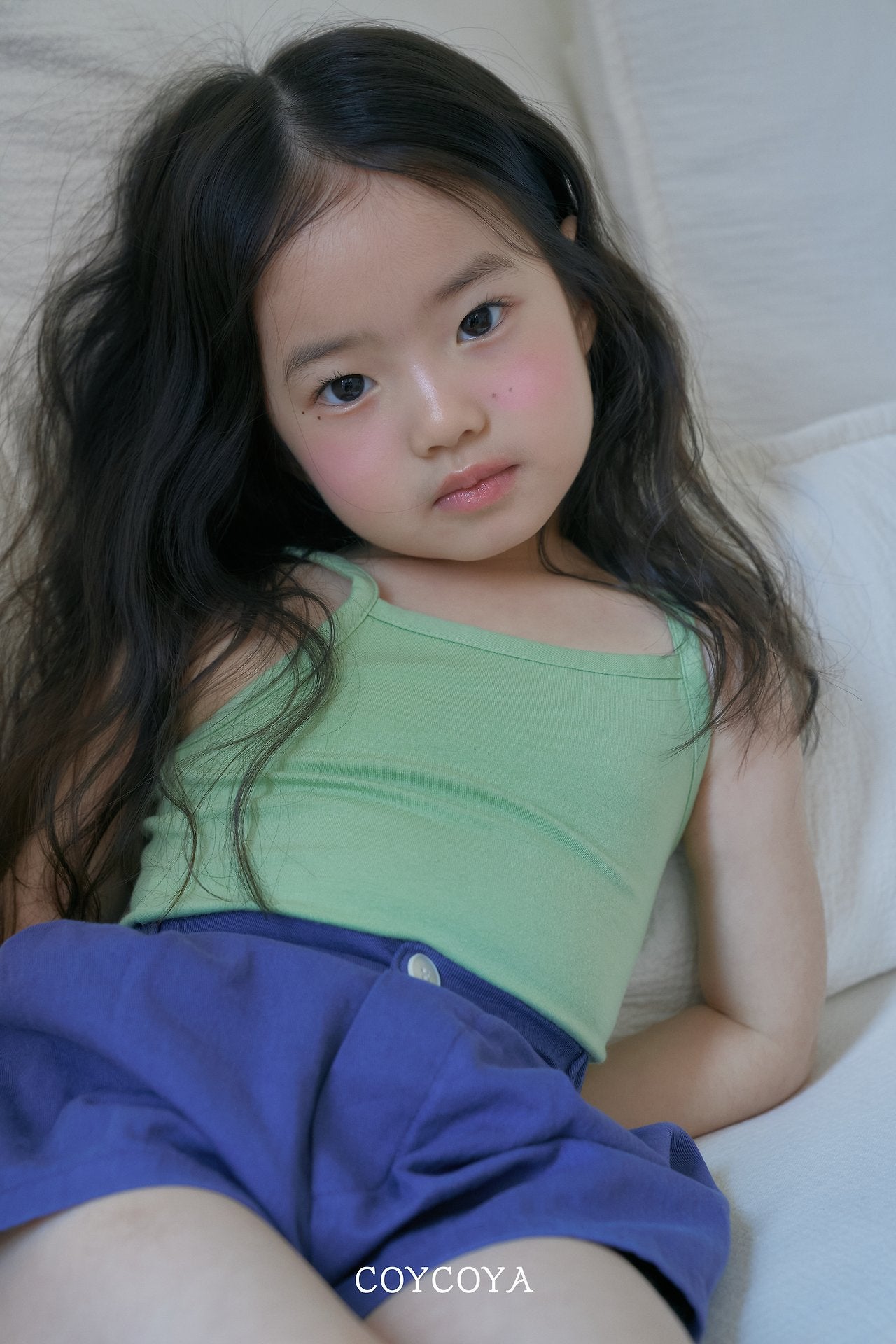 Soufflé Tank Top Korean toddler tank top in ivory made in Korea