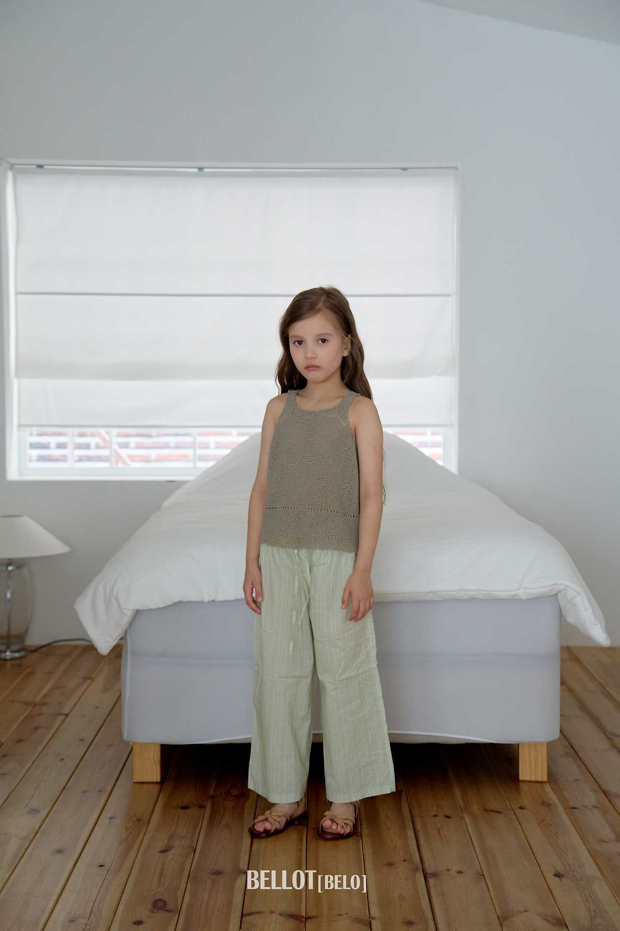 Lala Tank Top Korean toddler tank top in khaki made in Korea