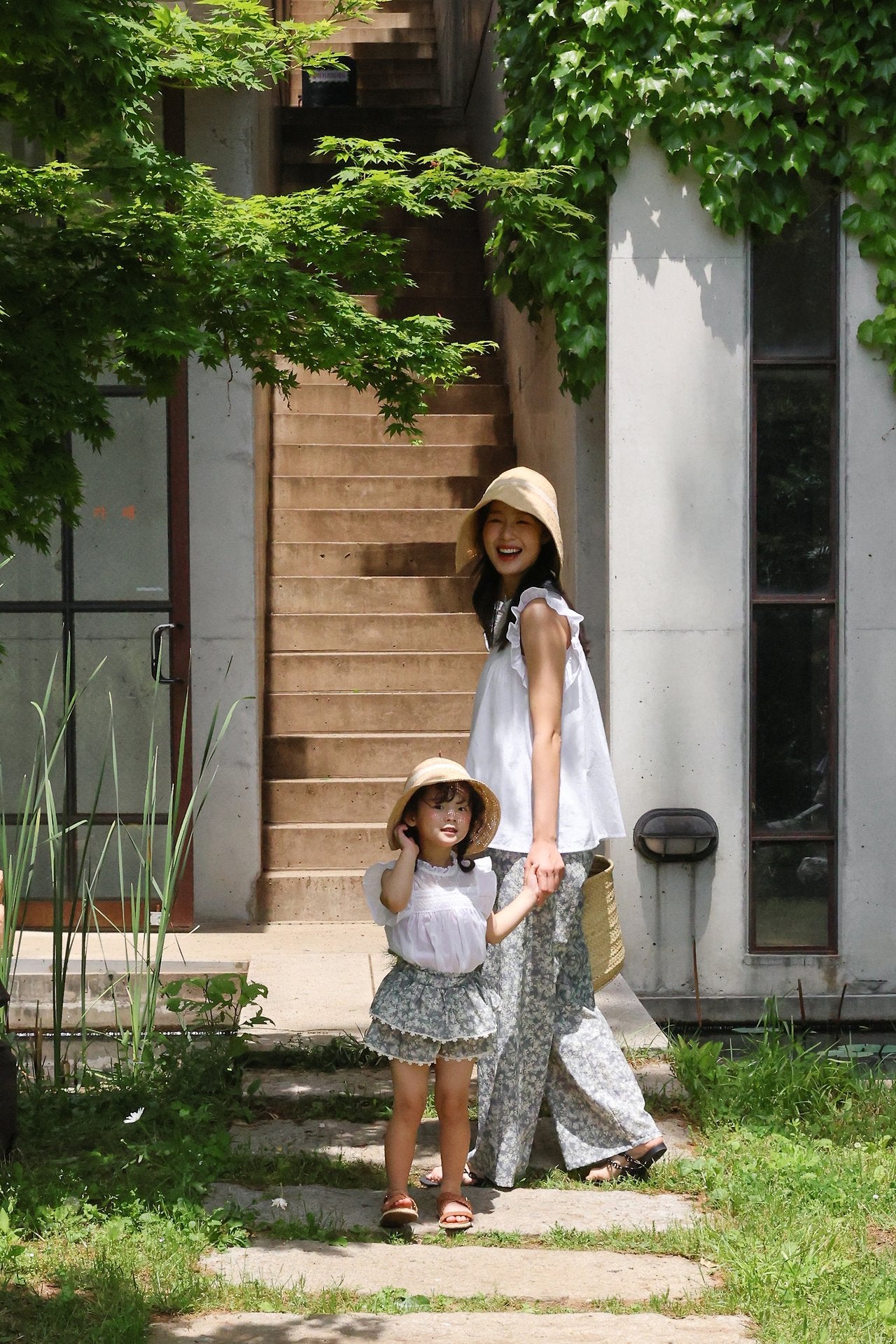 Melange Pants - Mom Korean kids pants in cream made in Korea