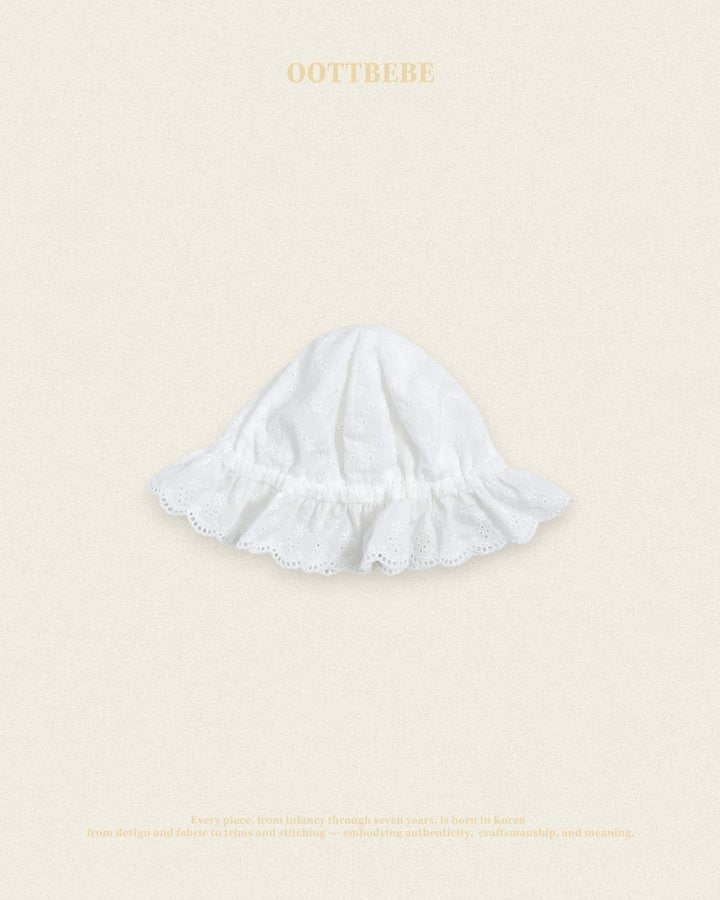 Honey Bucket Hat Korean infant accessory in ivory made in Korea