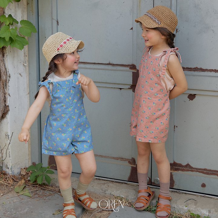 Camellia Jumper Overalls Korean toddler overall in denim blue made in Korea
