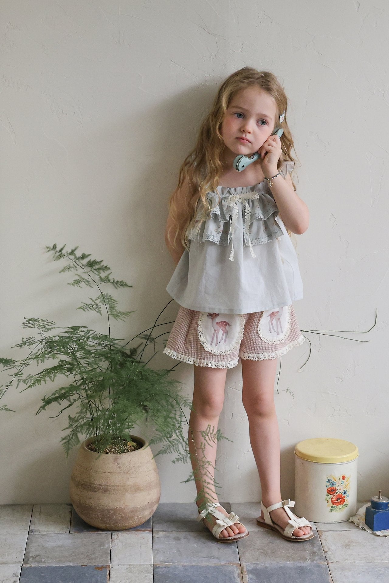 Angel Tank Top Blouse Korean toddler blouse in cream made in Korea