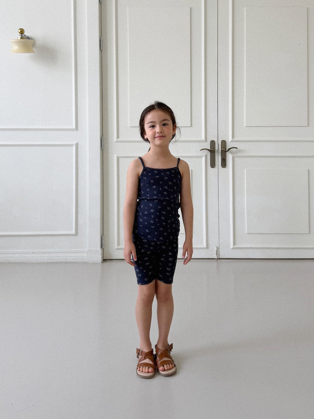 Molly Pointelle Tank Top Set Korean toddler set in ivory made in Korea