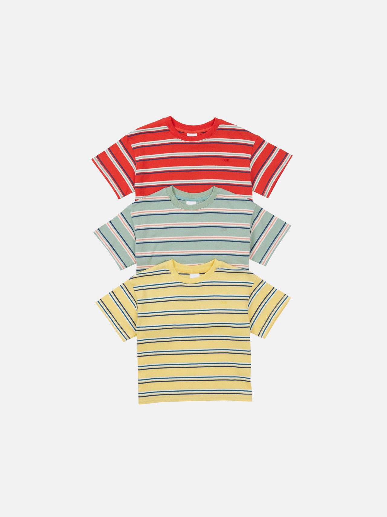 Aide Stripe Tee Korean toddler t-shirt in red made in Korea