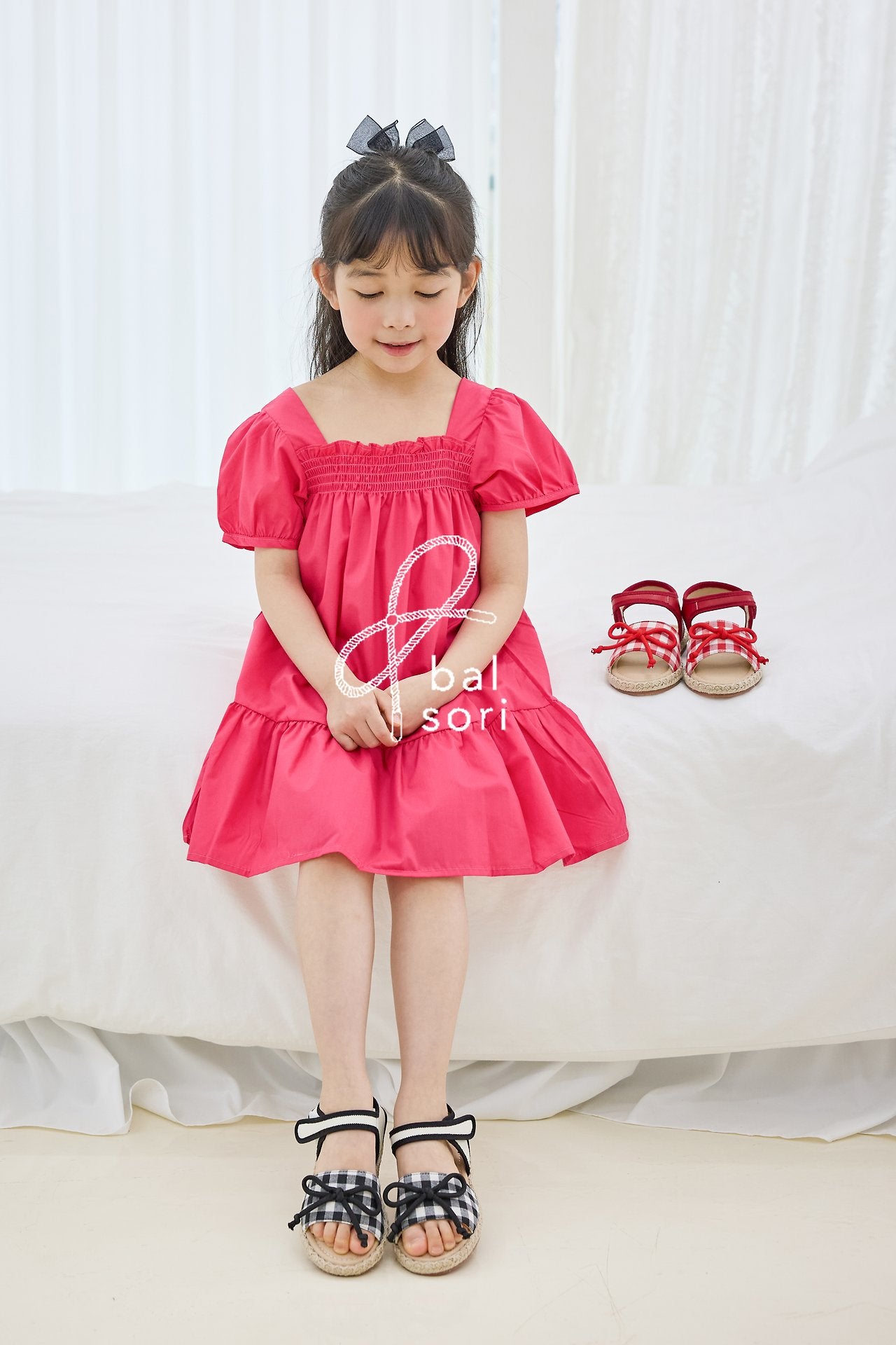 BB472 Czech Sandals Korean toddler shoes in red made in Korea