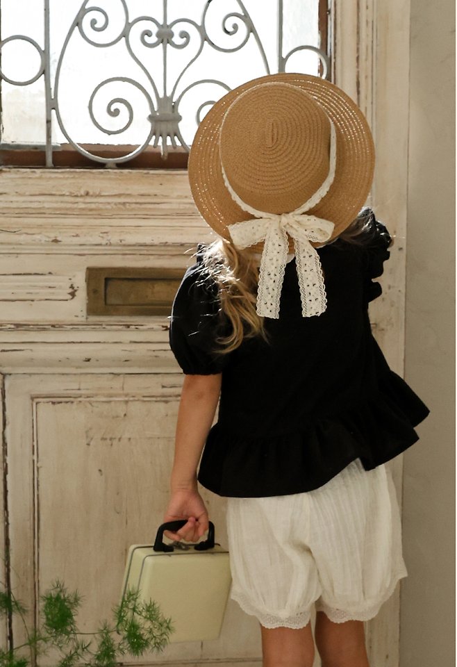 Maisie Lace Hat Korean toddler accessory in cream made in Korea