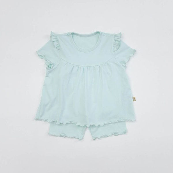 SS Yogurt Top & Bottom Set Korean toddler loungewear in white made in Korea