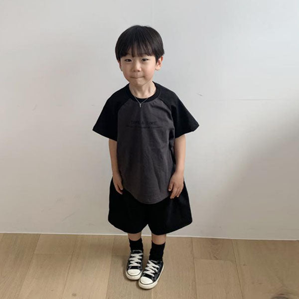 Time Raglan Tee Korean toddler t-shirt in ivory made in Korea