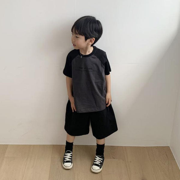 Pocket Bermuda Pants Korean toddler pants in heather made in Korea