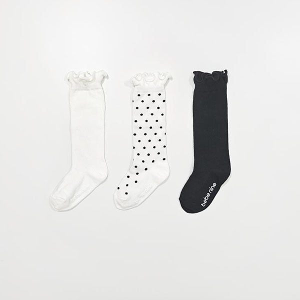 Nine Ruffle Ankle Socks Set Korean kids accessory in 3-piece set made in Korea