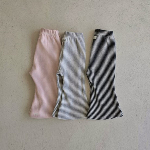 Rolly Bootcut Pants Korean infant pants in pink stripe made in Korea