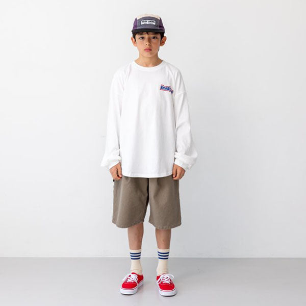 Cation Knee-Length Pants Korean toddler pants in silver beige made in Korea