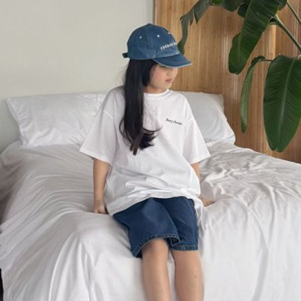 Bunny Short Sleeve Tee - Adult Korean kids t-shirt in white melange made in Korea