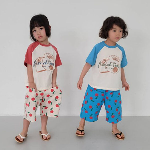 Toast Tee Korean toddler t-shirt in red made in Korea