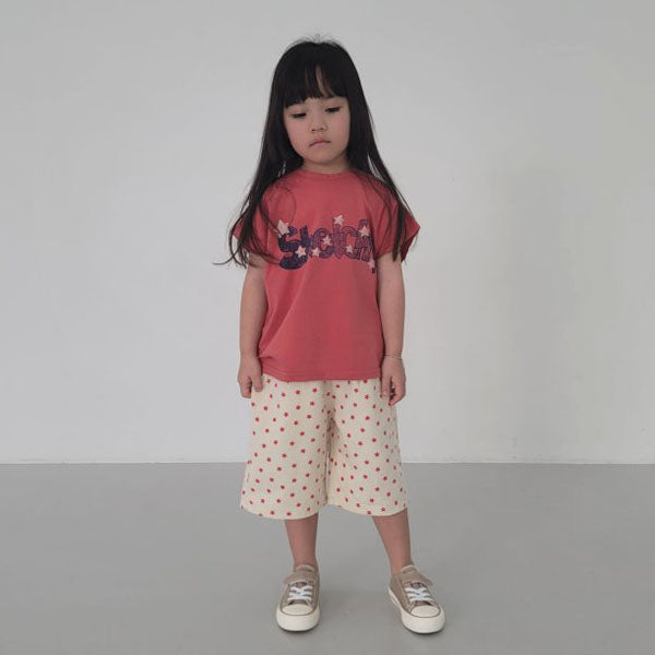Sketch Tee Korean toddler t-shirt in red made in Korea
