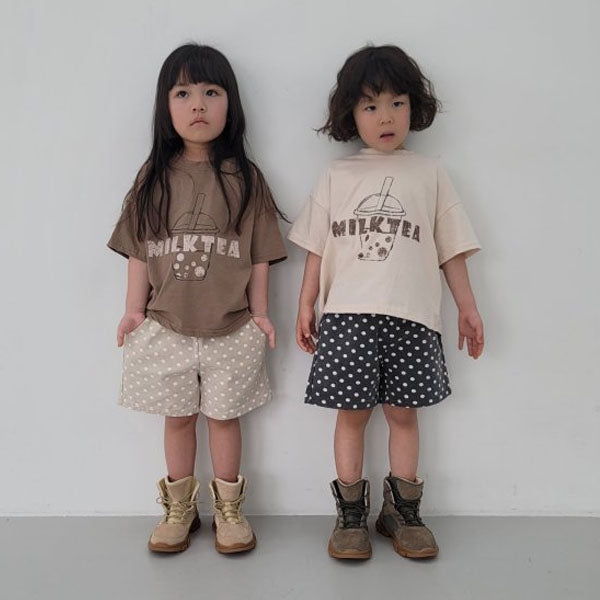 Milk Tee Korean toddler t-shirt in light beige made in Korea