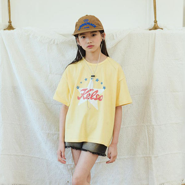 T10 Star Vintage T-Shirt Korean toddler t-shirt in yellow made in Korea