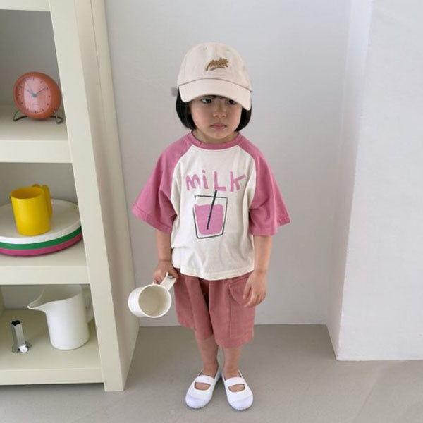 Milk Fondant Tee Korean toddler t-shirt in beige made in Korea