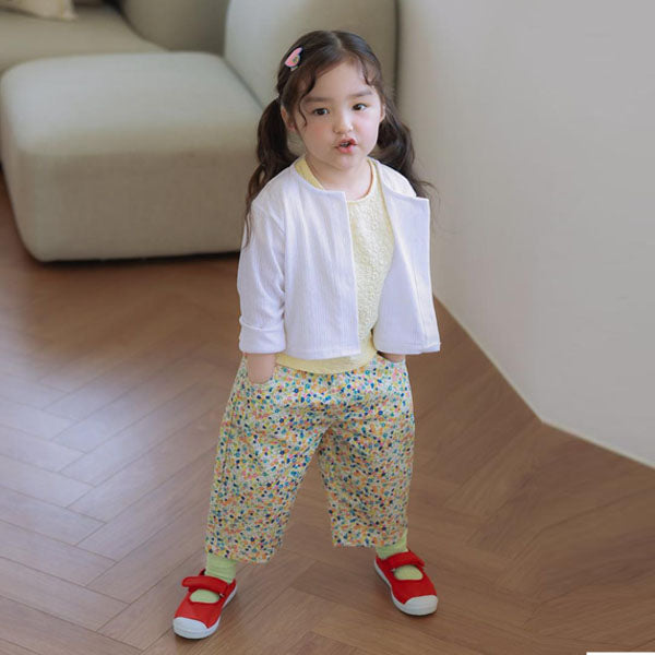 Woven Floral Pants Korean toddler pants in red made in Korea