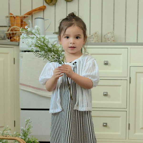 Puff Cardigan Korean toddler sweater in ivory made in Korea