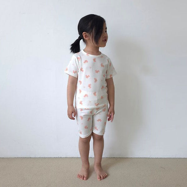 Single Short Sleeve Loungewear Korean infant loungewear in rabbit made in Korea