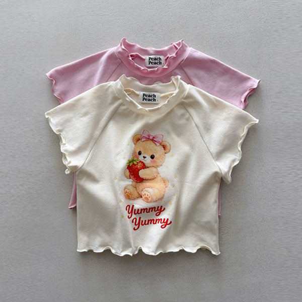 Yummy Yummy Tee Korean toddler t-shirt in cream made in Korea