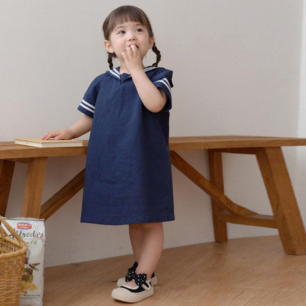Ria Marine Dress Korean infant dress in beige made in Korea