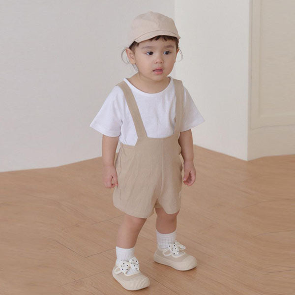 B Popo Overall Pants Korean infant overall in ivory made in Korea