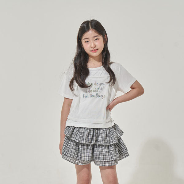 Layered Tee Korean juniors t-shirt in white made in Korea