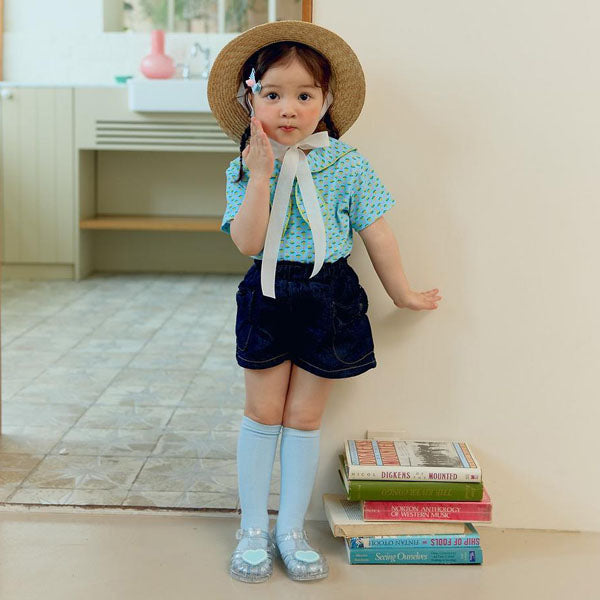 Jenny Ribbon Denim Pants Korean toddler pants in denim made in Korea