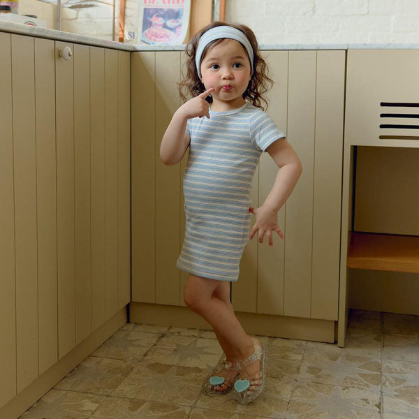 Pang Pang Dress Set Korean toddler dress in sky blue made in Korea