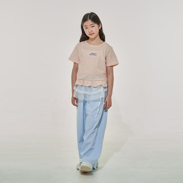 Side Panel Pants Korean juniors pants in ivory made in Korea