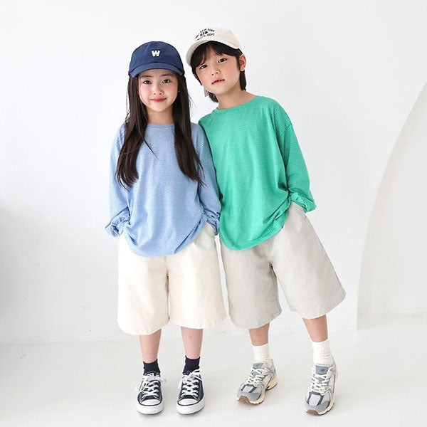 Natural Stretch Cotton Pants Korean toddler pants in ivory made in Korea
