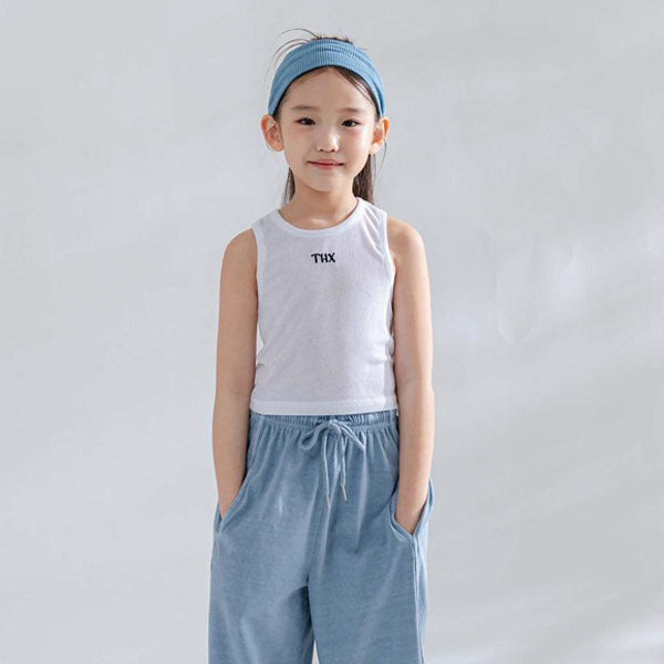 THX Cropped Tank Top Korean toddler tank top in white made in Korea