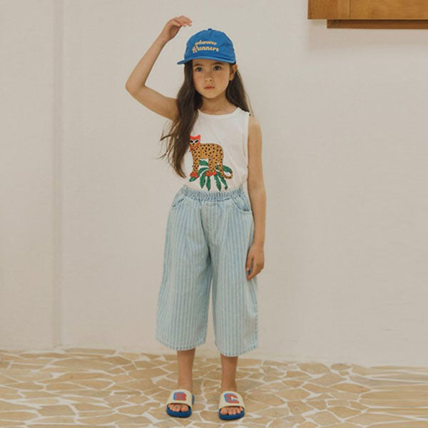 Leo Denim Pants Korean toddler pants in stripe denim made in Korea