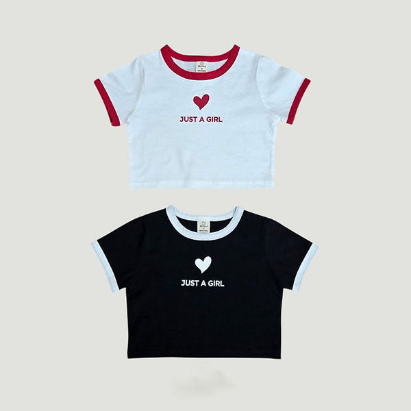Heart Binding Tee Korean toddler t-shirt in ivory made in Korea