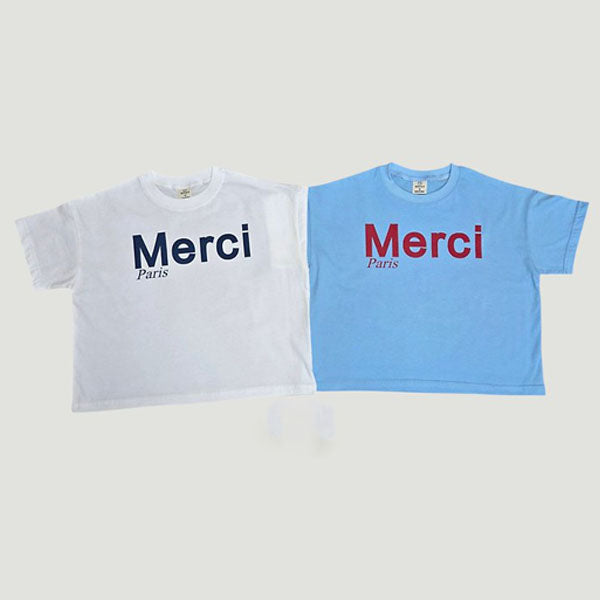Merci Tee Korean toddler t-shirt in ivory made in Korea