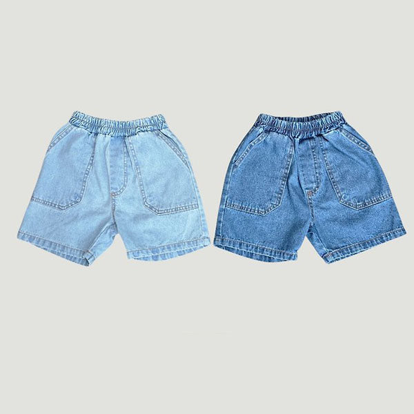 Pocket Denim Shorts Korean toddler shorts in light denim made in Korea
