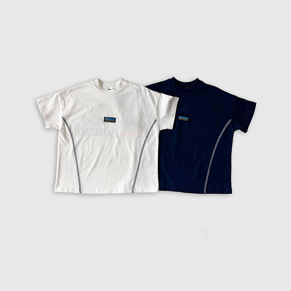 Colorado Panel Short Sleeve Tee Korean toddler t-shirt in ivory made in Korea