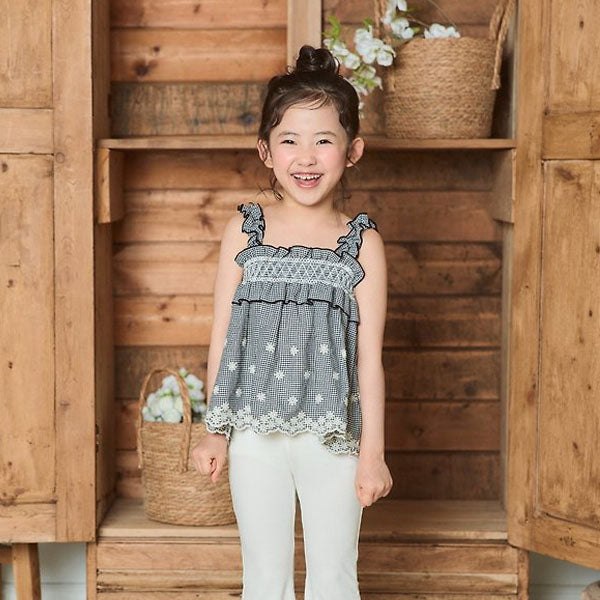 Smocked Tank Top Korean toddler tank top in check made in Korea