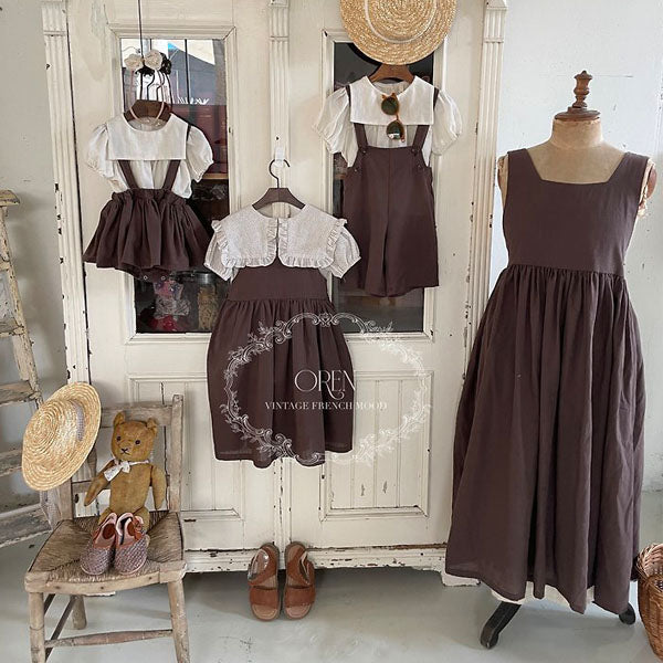 Mom Blair Dress - Brown Korean kids dress in brown made in Korea