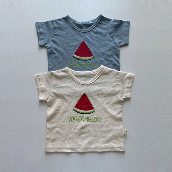 Watermelon Tee Korean infant t-shirt in blue made in Korea