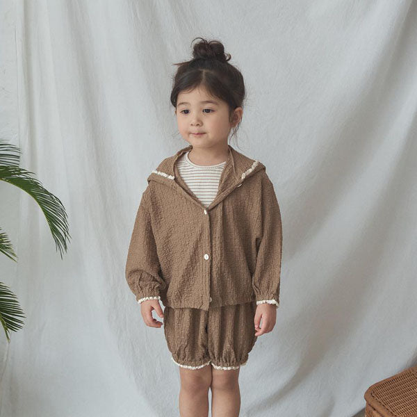 Coco Jacket Korean toddler jacket in beige floral made in Korea